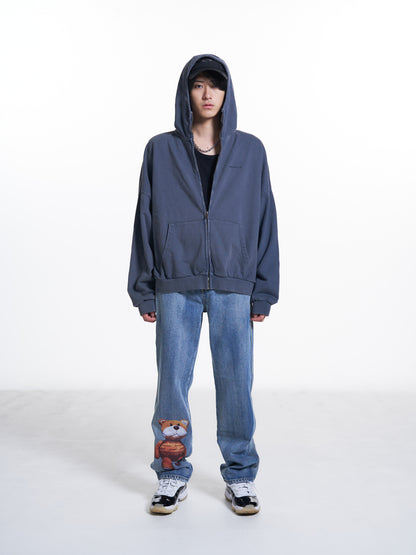 OHNT BEAR PATCH DENIM - WIDE FIT