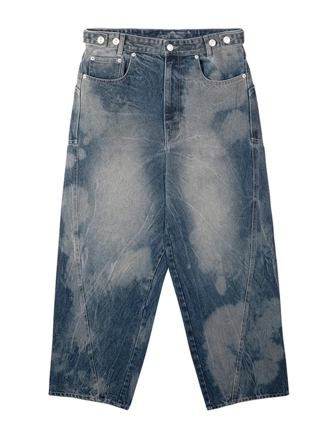 UNREGULAR WASHED DENIM PANTS