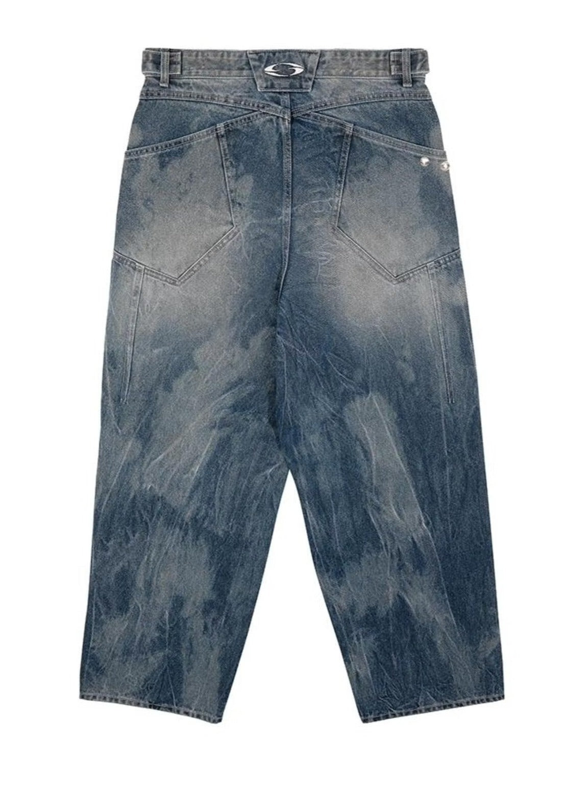 UNREGULAR WASHED DENIM PANTS