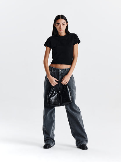 MATIN REVERSE PATCH LOGO CROP TOP