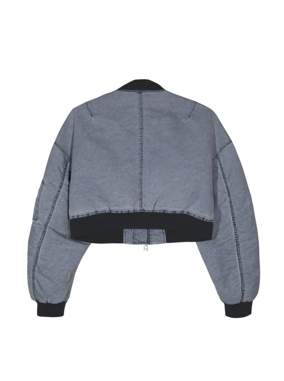 CROP RIPPLE WASHED MA-1 JACKET