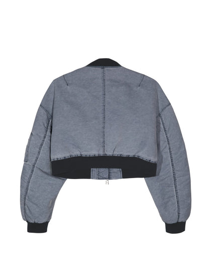 CROP RIPPLE WASHED MA-1 JACKET